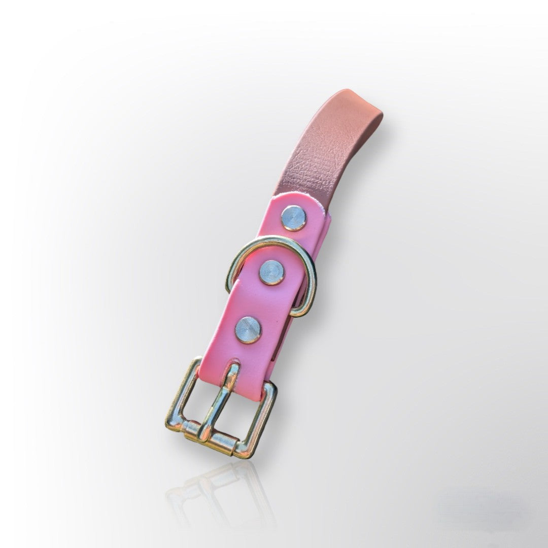 Two Tone Pink & Light Brown Dog Collar