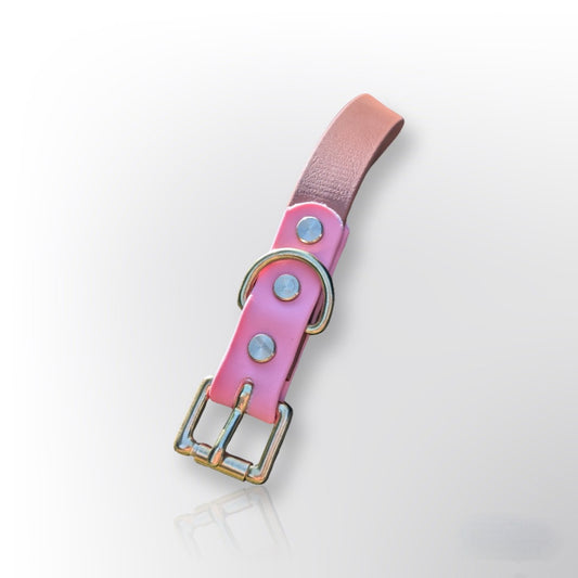 Two Tone Pink & Light Brown Dog Collar